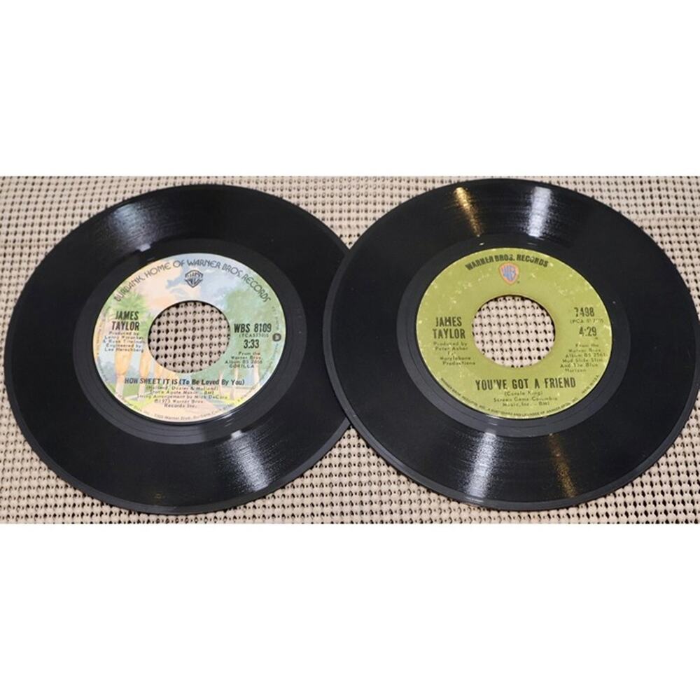 James Taylor 45 RPM Lot How Sweet It Is 7" Single 1975 Warner Bros. Folk Rock